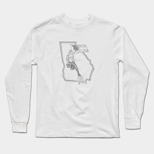 Georgia mermaid Long Sleeve T-Shirt by Elizabeth Weglein Art